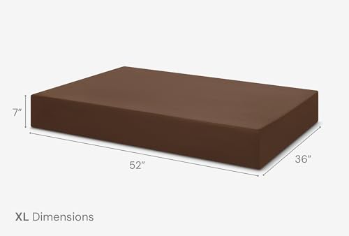 Image of Barker Beds XL Orthopedic Dog Bed - 7 inch Memory Foam Mattress - 75-120 lbs - Joint Pain & Arthritis Support - Vet Recommended, Washable Cover - Made in USA - 52 inchx36 inchx7 inch - Chocolate