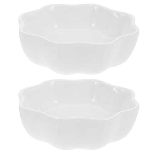 Mikikit 2Pcs Wear Chinchilla Bowls Compact Ceramic Feeding Dishes for Pets Easy to Clean Household Food and Water Bowls for Hamsters and Other Animals