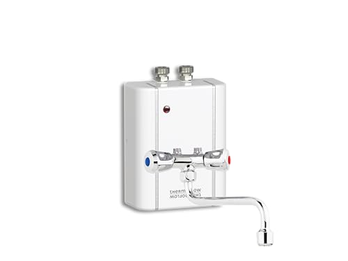 Thermoflow Elex 3,5Arm Klein-Durchlauferhitzer / 230 V/druckloser Durchlauferhitzer mit Zweigriffarmatur/Warmwasser bis 25 °C/G 3/8“ Anschluss / 2 L/min/für Waschbecken & Küchenspülen