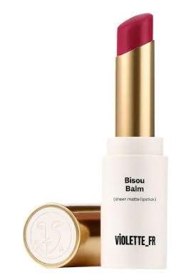 VIOLETTE~FR BISOU BALM Sheer Matte Lipstick Color Mon Cheri Warm Brown-Red (Sucette - cool raspberry pink)