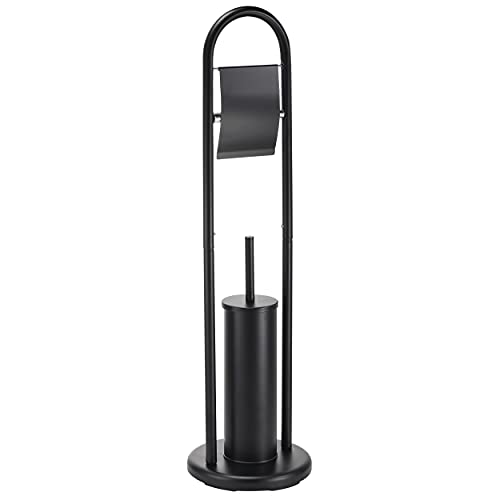 MSV, Combiné pour WC 2 en 1 avec Support WC avec récipient intérieur Amovible pour Brosse WC, Modèle Abby, Brosse WC et Dérouleur Papier Toilette,...