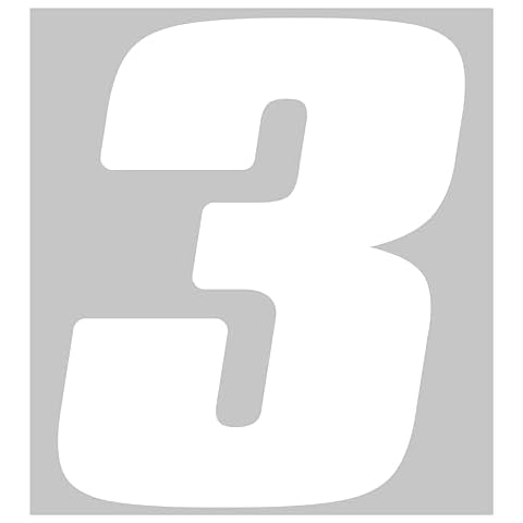 Dirt Digits DD43W-3 White 4" High-Gloss Precision Die Cut Vinyl Number 3, 3 Pack Cover