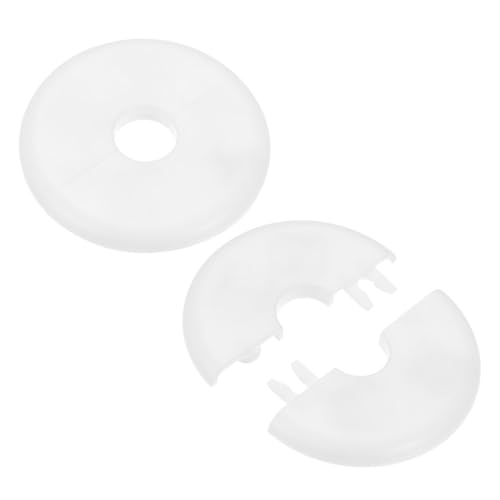 M METERXITY 2-Pack Wall Split Flange, for 0.6 Inch/16mm OD Pipe ABS Escutcheon Plate Round Self-Adhesive Plumbing Cover Plates for Water Pipe/Faucet [White]