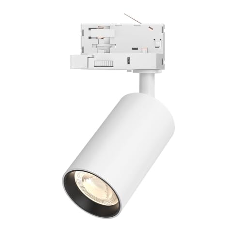 Braytron LED Schienenstrahler, Schienenbeleuchtung – LED Spot für 3-Phasen-Schienensystem – Dreh- & schwenkbar – Innenbeleuchtung für Shop, Galerie, Büro, Wohnzimmer – Tracklight, GU10, weiß