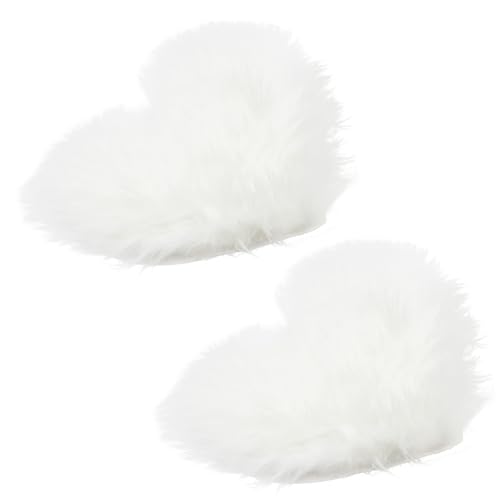 Tapetes decorativos corazón de felpa blanca 2 piezas 12x16 pulgadas miniatura 1