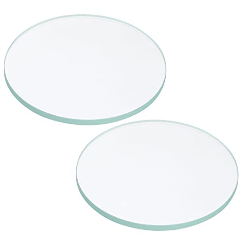 PATIKIL 2,32x0,12 Diámetro Linterna Cristal Lente, 2Uds Pulido Borde Cristal Lente para LED Luz Fuente Lente Manual Linterna Reemplazo, Transparente