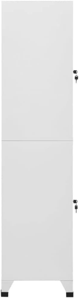 Large Rectangular Locker Cabinet for Office and Utility Room Storage, Industrial Grey Steel Locker Cabinet with Secure Lock