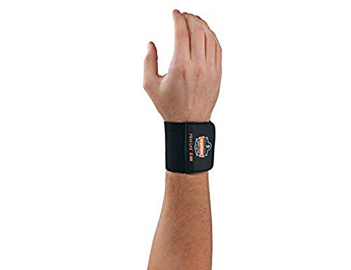 Ergodyne 72102 Universal Wrist Wrap, Black, (Pack of 6)