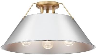 Flush Mount in Brushed Champagne Bronze with Chrome by Golden Lighting