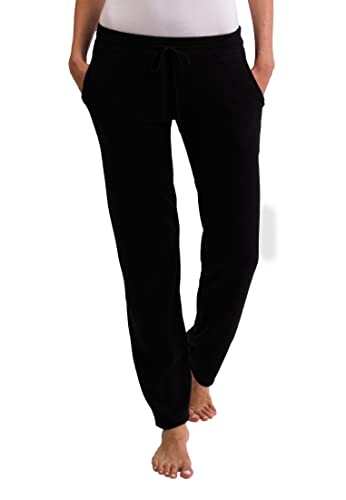 Pantalon de Sport | Jogging | Pyjama pour Femme 100% Cachemire (Noir, M) Cover