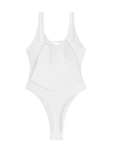 Image of Foxiny Sexy Backless Cheeky High Cut Leg Thong V Neck One Piece Swimsuit