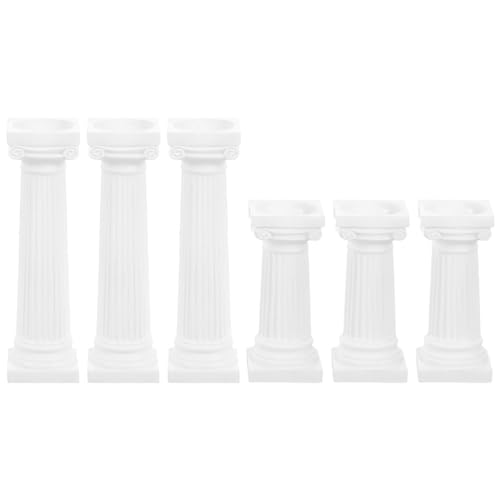 LUOZZY 6pcs Roman Pillar Statue Mini Column Model Photo Prop Sand Table Roman Pillar Decoration for Layout Scenes