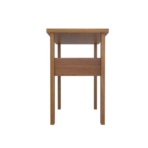 Image of Amazon Brand - Solimo Ace Engineered Wood Computer Desk with One Tier Shelves Laptop Study Table for Office Home Workstation Writing Modern Desk - Leon Teak (90 cm x 45 cm x 71 cm)