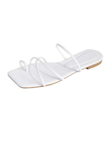 Image of GORGLITTER Women's Metallic Strappy Sparkly Square Toe Cute Dressy Sandals