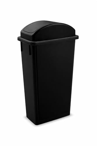 Caneca de basura rectangular slim de 23 galones negra