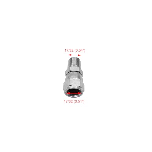Image of (2-PACK) 6505-04-06 Hydraulic Hose Adapter Fitting 1 /4 inch Male (1 /4 inch-18NPTF) x 3 /8 inch Female JIC 37 Swivel (9 /16 inch-18UNF) Straight Pipe Joints Connector Carbon Steel