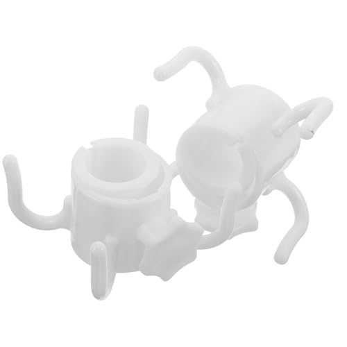 BIUDECO Lot de 2 Crochets pour Parasol de Plage Blanc Support Suspendre en Plastique 4 Crochets pour Serviettes Lunettes de Soleil Chapeaux et Paquet Accessoire Portable pour Parasol