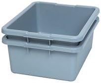Rubbermaid Commercial Products Kitchen Bus Utility Box, Plastic, Gray, for Kitchen Service Restaurant Use (Pack of 2)