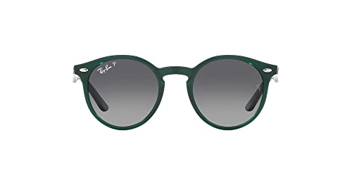 Ray-Ban Junior RJ9064S Round Sunglasses, Opal Green/Grey Gradient Polarized, 44 mm