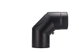Rauchrohrbogen | 90° FERRO Ø 150 mm mit Reinigungsöffnung - schwarz