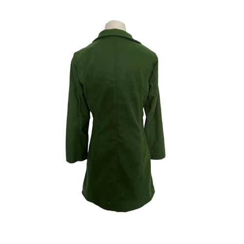 Women's Winter Wool Blend Pea Coat Stand Collar Single Breasted Trench Coat Overcoat3