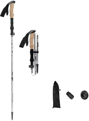 KryZaro折畳み軽量トレッキングポール 航空品質アルミ合金 伸縮式登山杖 納袋付き 登山・トレッキング・遠足・散歩用 登山用品ウォーキングポール