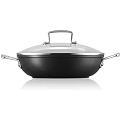 Cacerolas Le Creuset Opiniones Le Creuset Cacerola de aluminio antiadherente con tapa, diámetro 24 cm, para todas las fuentes de calor, incluso la inducción, Antracita/Plateado, 51107240010502