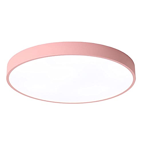 SHUANGZ Plafonnier LED Rond Rose Minimaliste Luminaire À Encastrer Au Plafond Éclairage Rond Moderne Plat À 3 Tons Panneau Lumineux Ultra-Mince De 1,9 Pouces À Économie D'énergie pour Le Balcon