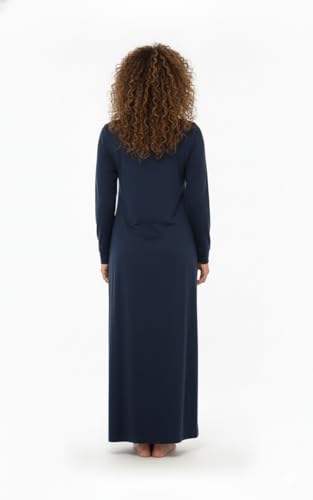 Image of Thermal Winter Wear Woolen Nighty Dress Blue Polar Nighty Women Dress Maxi Full-Length Maxi Nighty Free Size