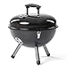 Produktbild Rosmarino BBQ Kettle Holzkohlegrill (Ø 36 cm) - Tragbarer Stahlgrill für Draußen mit Deckel und Verchromtem Gestell - Schwarzer Freistehender Runder Kugelgrill