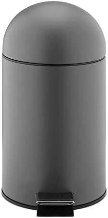 Navaris 3L Pedal Bin - 3 Litre Bathroom Bin with Soft Close Lid and Removable Inner Bucket for Bathrooms Toilet Kitchen Office Bedroom - Grey