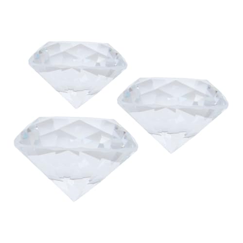 BAZEITFLOW 3個 透明クリスタルダイヤモンド装飾オブジェ点 模型ディスプレイ小物 ネイルサロン デスクトップ フォトスタジオ用