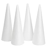 Juvale Foam Cone Pack - 4-Pack, 4.5 x 13.5 in, White - Cone-Shaped Floral Foam - DIY Craft Projects, Craft Supplies & Floral Arrangements