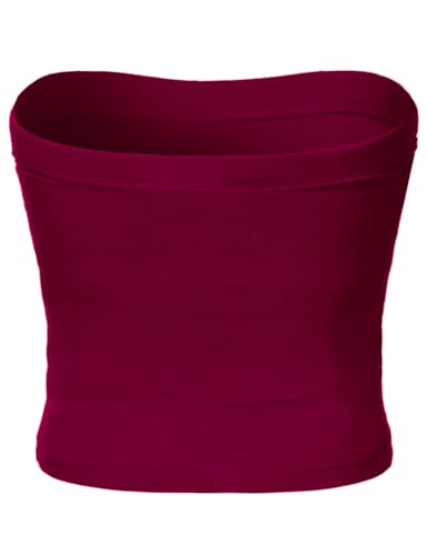 Image of Women's Shapewear Tube Tops Strapless Ruched Built-in Shelf Bra Casual
