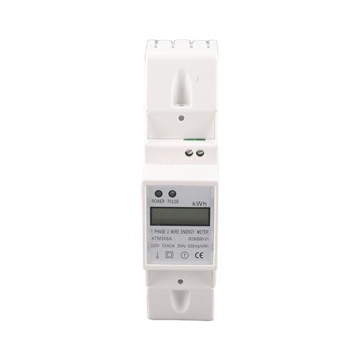 Image of Single Phase Energy Meter Din Rail Electric Meter AC 10-40A Digital LCD KWh for Electricity Usage Monitor 120 230V