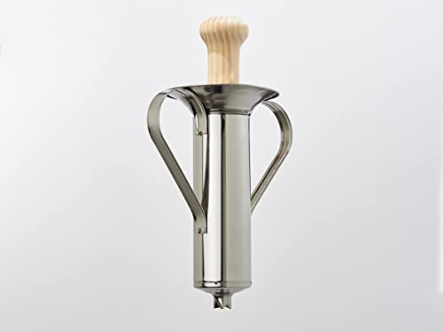 Churrera manual de acero inoxidable 195mm con asas, maza de madera