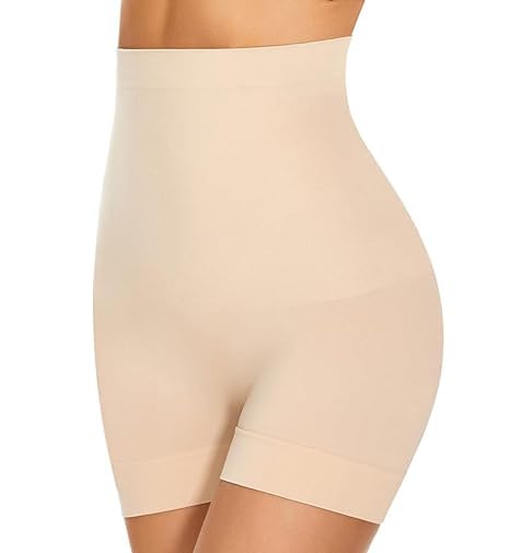 Image of KROYWEN Women's Tummy Tucker High Waist Shapewear with Anti-Rolling Strip Panties Comfortable Body Contouring Underwear Skin