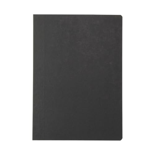 MUJI 無印良品-Thread-Bound A6 Notebook, 80 Ruled Sheets, Flat-Opening Design, Black Cover, Japanese Paper (1, Black)