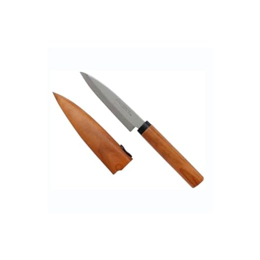 KAI Select coltello da frutta con fodero in legno e manico in legno di ciliegio - acciaio inossidabile SUS420J2 - lunghezza lama 9 cm, lunghezza totale 20,5 cm - coltello universale coltello da frutta