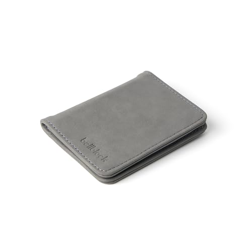 Image of Bellblock Minimal Card Holder for Men /Women | Slim Handcrafted Mens Card Wallet | Upto 7 Cards & Folded Cash | Vegan Leather | Grey (Pack of 1)