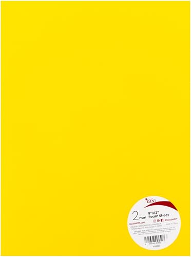 Cousin DIY Yellow Foam Sheet, 9 x 12 inch, 2mm