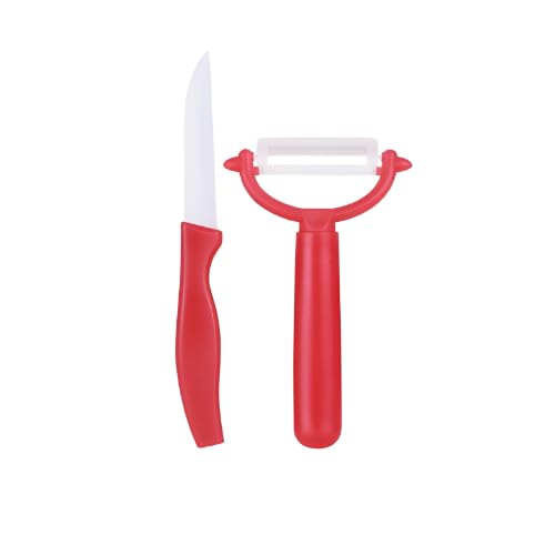 JUEGO DE CUCHILLOS PELADORES DE CERÁMICA 'KITCHEN DESIGN' 21,5X12,5CM
