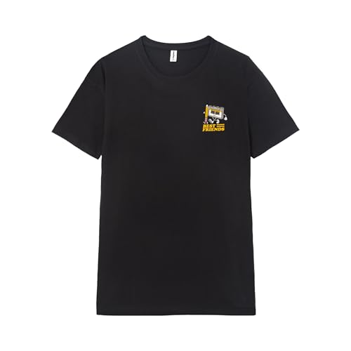 Pampling Camiseta de Manga Corta, 100% Algodón, Doble Impresión, Ropa Unisex para Hombre y Mujer, Serigrafiada con Cuello Redondo y Corte Recto, Color Negro (Best Friends, L)