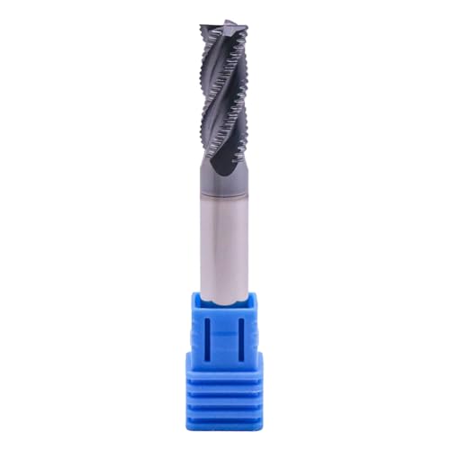 Image of 4 Flute Solid Carbide Roughing End Mill(1Pc, 5 /16 inch), ALCrSiN Nano Coated | 35 Helix, 5 /16 inch Cutting Dia, 5 /16 inch Shank Dia, 13 /16 inch LOC, 2-1 /2 inch OAL, for Milling Alloy Steel, Carbon Steel, Cast Iron