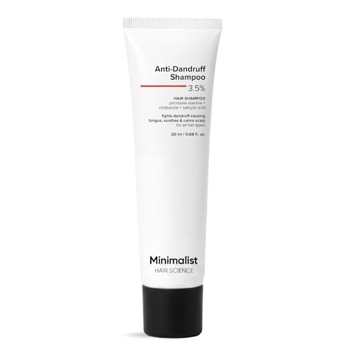 Image of Minimalist Anti-Dandruff Shampoo | 2% Salicylic Acid, Climbazole & Piroctone Olamine | Reduces Flakes & Itchy Scalp | Sulphate-Free | Fragrance-Free | 20 ml