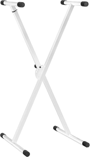 Classic Cantabile X-Keyboardständer (höhenverstellbar in 5-Stufen, klappbar, zerlegbar, stabil) Weiß