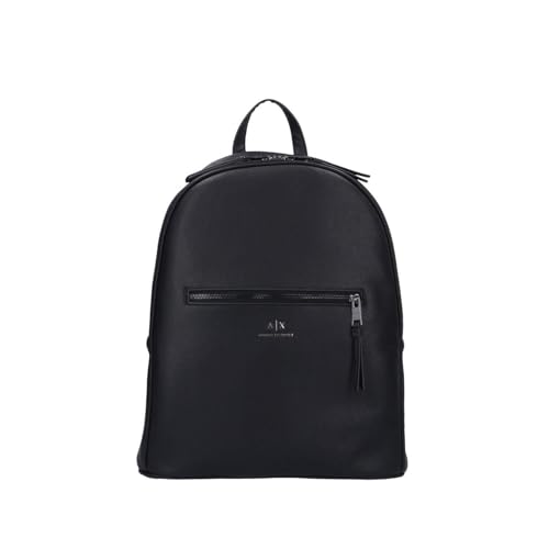 Armani Exchange Mens Leather Backpack Black One Size