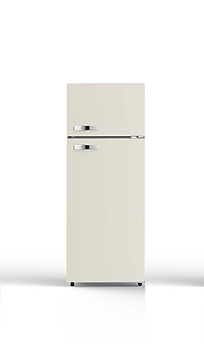 PKM GK210-2 CR Retro Kühl-Gefrierkombination | Creme | 208 L | 145 cm | 48 Liter 4 Sterne Gefrierfach | 41 dB | Freistehend