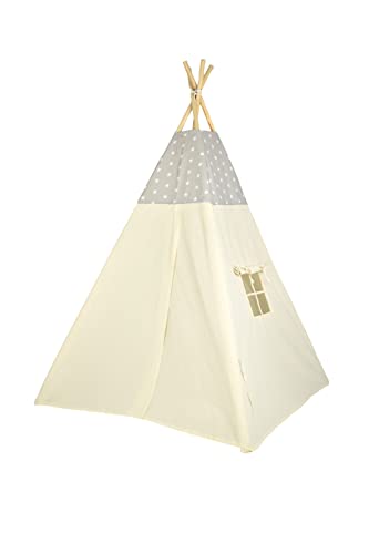 Tipoo - Shapra Krzysztof Kozioł tip (47) nen kindertent met 3 kussenmatrassen, stabiele tent voor een meisje en een meisje voor thuis en in de tuin,Beige - Afbeelding 7