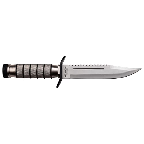 SURVIVOR – Fixed Blade Knife – Stainless Steel Blade, Metal Handle w/Survival Kit and Compass, Includes Nylon Sheath – Prep, Survive, Thrive, Camping, Hunting, Outdoors (Silver) - Image 3